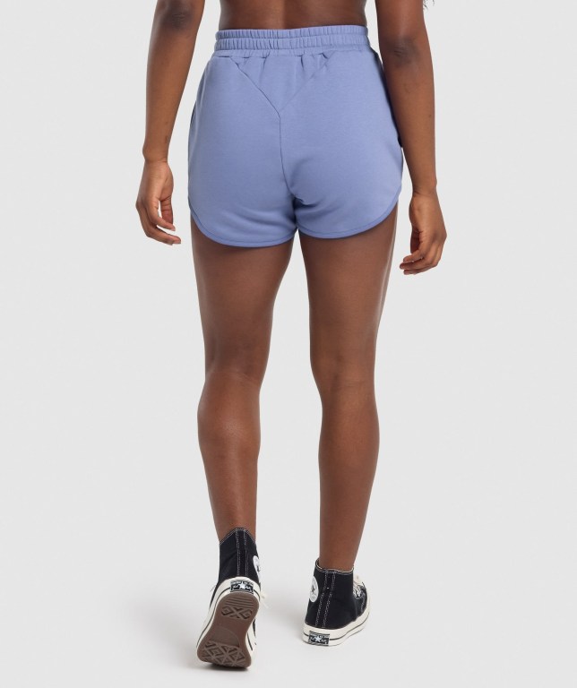 Gymshark Training Sweat Women's Shorts Blue | UAE-37RLSO