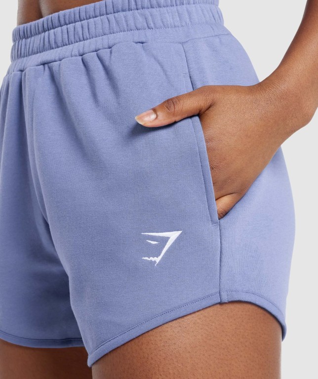 Gymshark Training Sweat Women's Shorts Blue | UAE-37RLSO