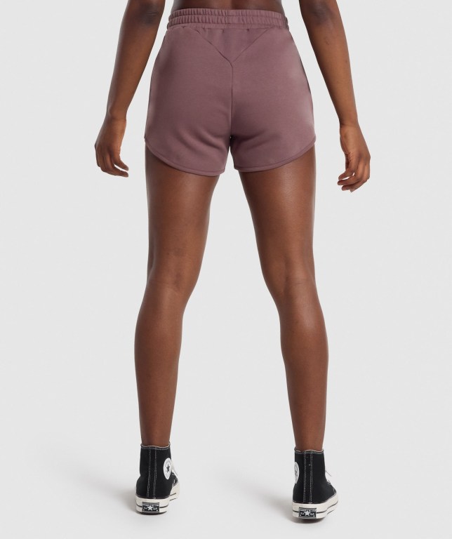 Gymshark Training Sweat Women's Shorts Brown | UAE-92FDZM