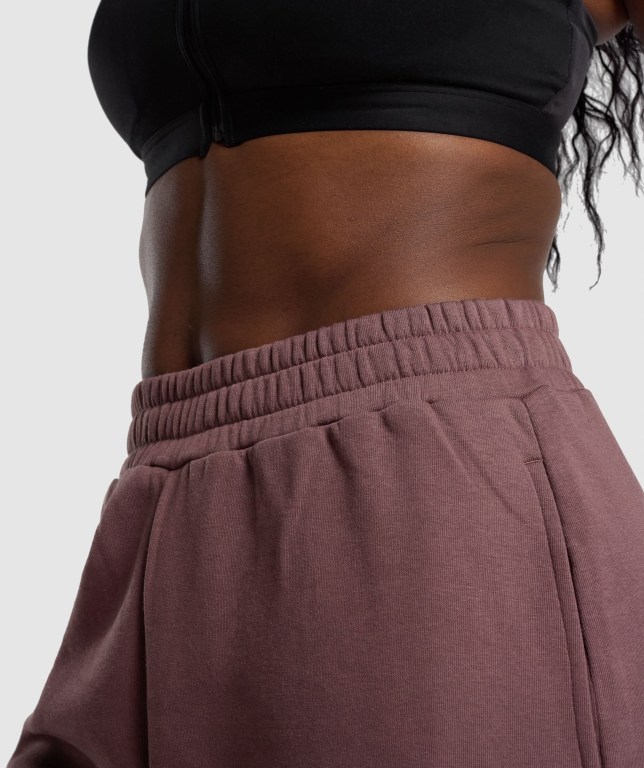 Gymshark Training Sweat Women's Shorts Brown | UAE-92FDZM