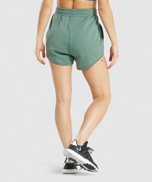 Gymshark Training Sweat Women's Shorts Green | UAE-31NPZC