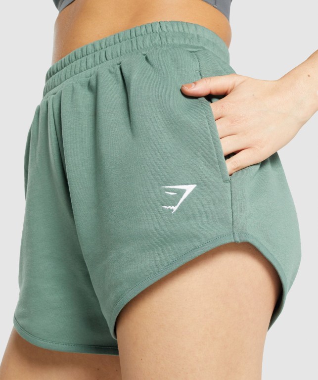 Gymshark Training Sweat Women's Shorts Green | UAE-31NPZC