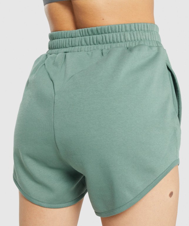 Gymshark Training Sweat Women's Shorts Green | UAE-31NPZC