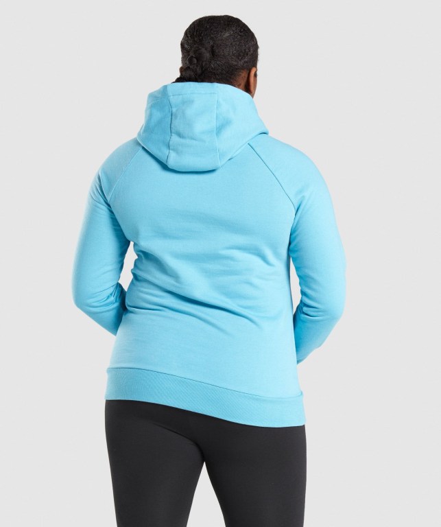 Gymshark Training Women's Hoodies Light Blue | UAE-63BNCZ