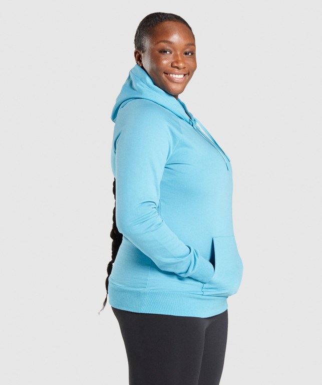 Gymshark Training Women's Hoodies Light Blue | UAE-63BNCZ