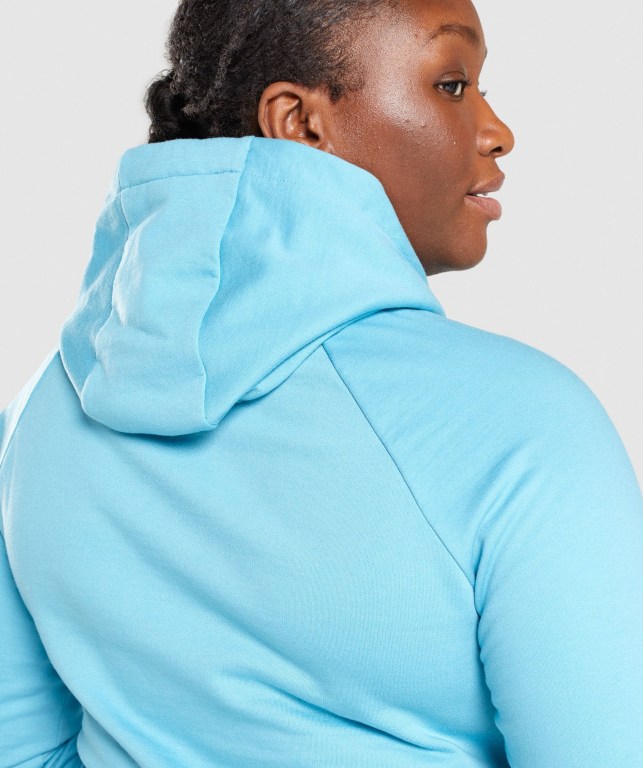 Gymshark Training Women's Hoodies Light Blue | UAE-63BNCZ