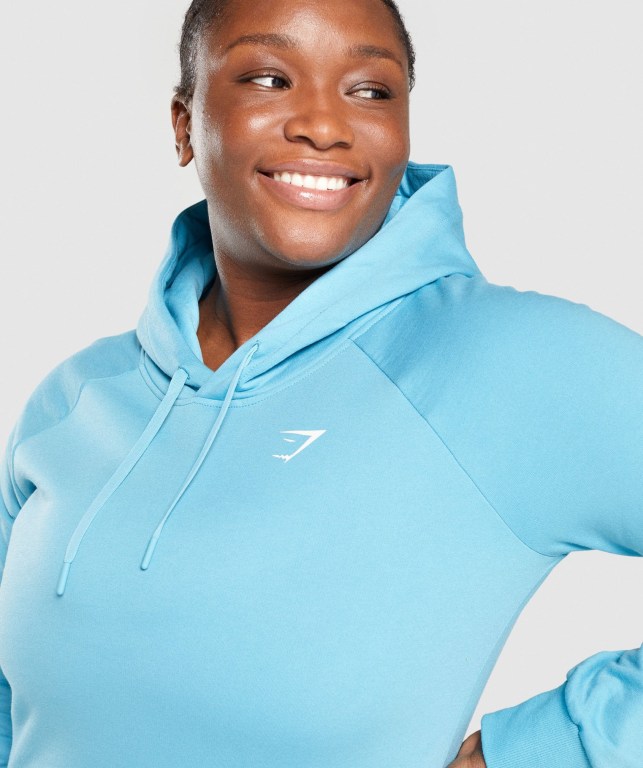 Gymshark Training Women's Hoodies Light Blue | UAE-63BNCZ