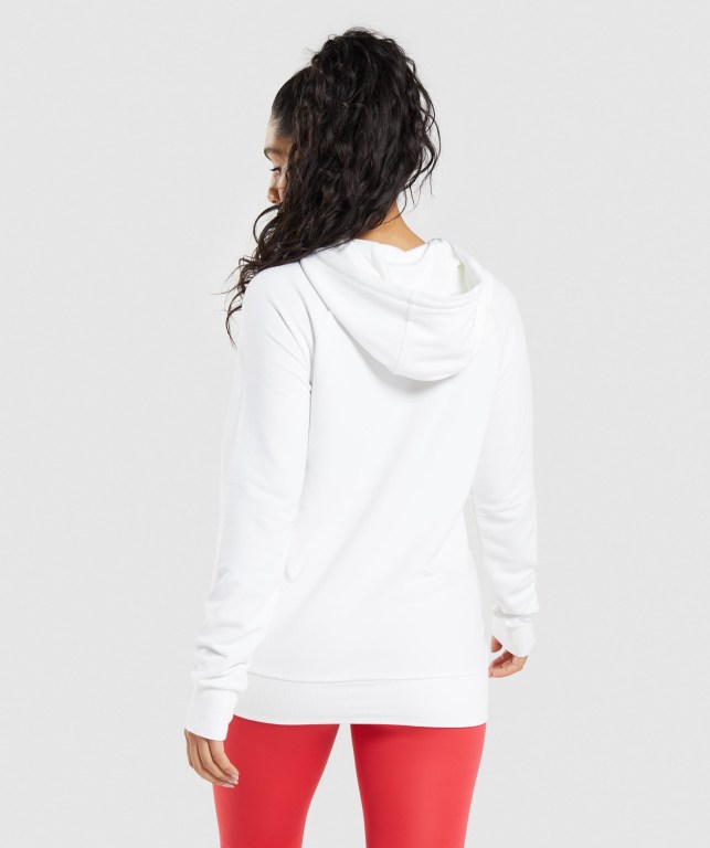 Gymshark Training Women's Hoodies White | UAE-63DPHA