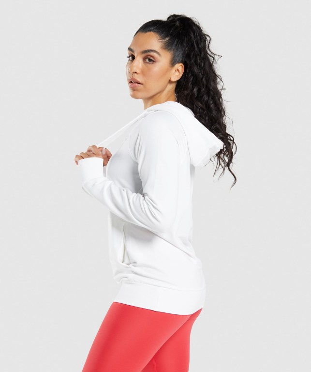 Gymshark Training Women's Hoodies White | UAE-63DPHA