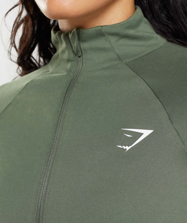 Gymshark Training Women's Jackets Olive | UAE-58HJPX