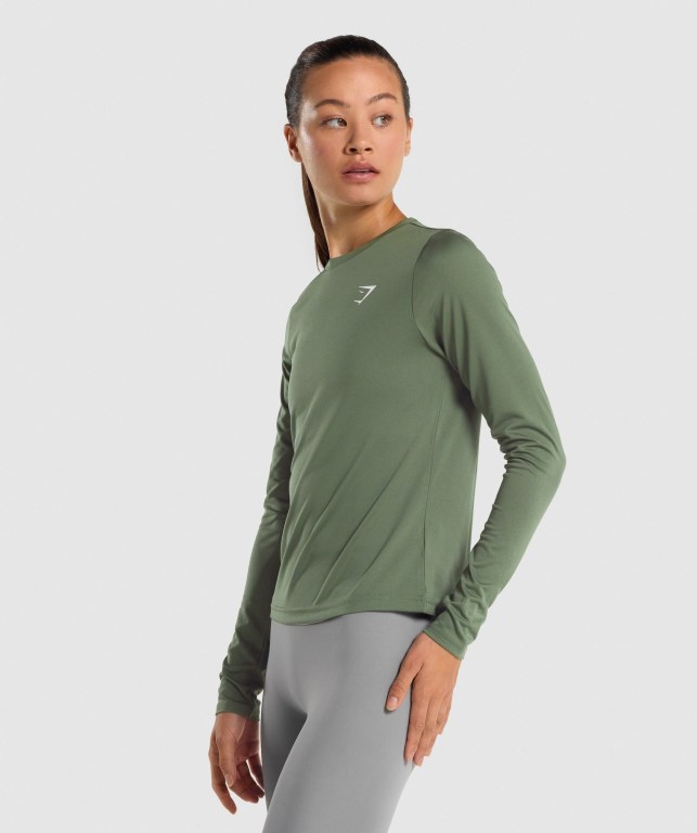 Gymshark Training Women's T Shirts Green | UAE-27LGYB