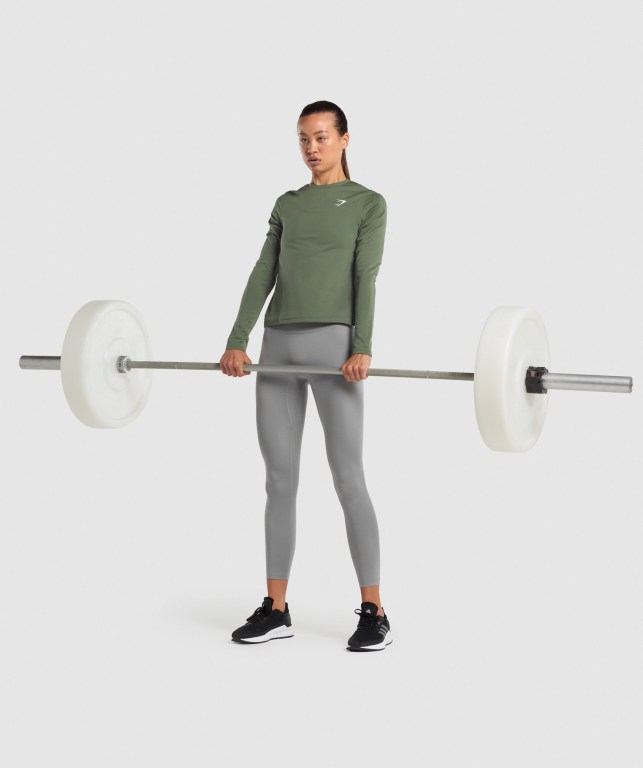 Gymshark Training Women's T Shirts Green | UAE-27LGYB