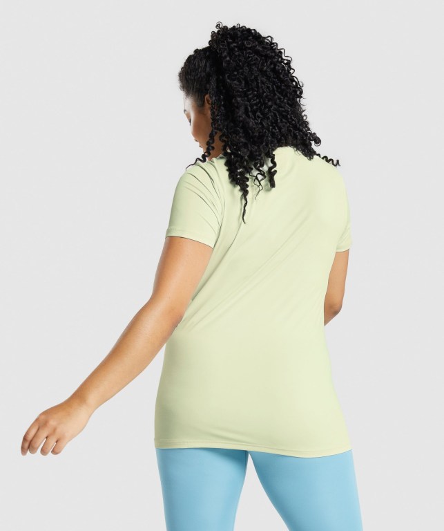 Gymshark Training Women's T Shirts Light Green | UAE-70DUFI