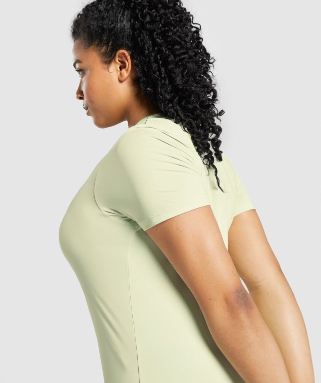 Gymshark Training Women's T Shirts Light Green | UAE-70DUFI