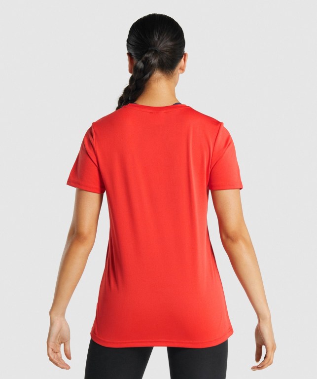 Gymshark Training Women's T Shirts Red | UAE-73QMGH