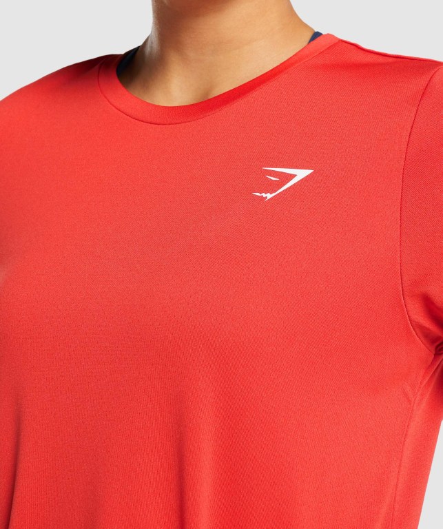 Gymshark Training Women's T Shirts Red | UAE-73QMGH