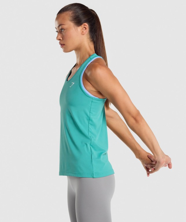 Gymshark Training Women's Tank Tops Turquoise | UAE-54PQID