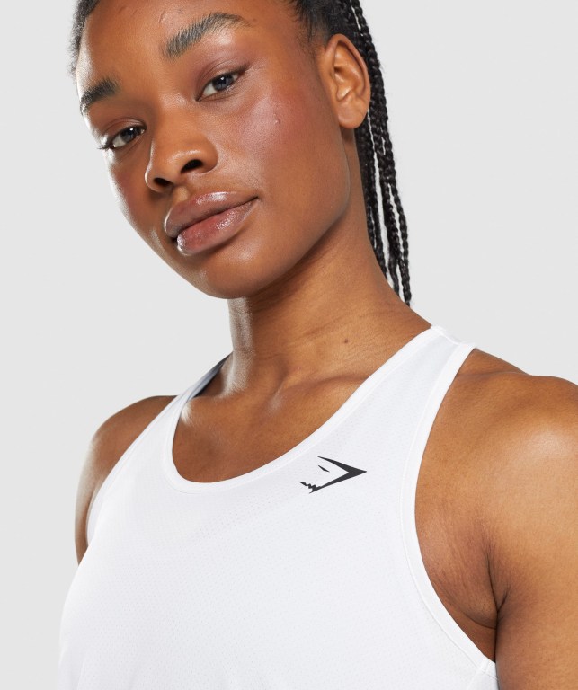 Gymshark Training Women's Tank Tops White | UAE-06NMHZ