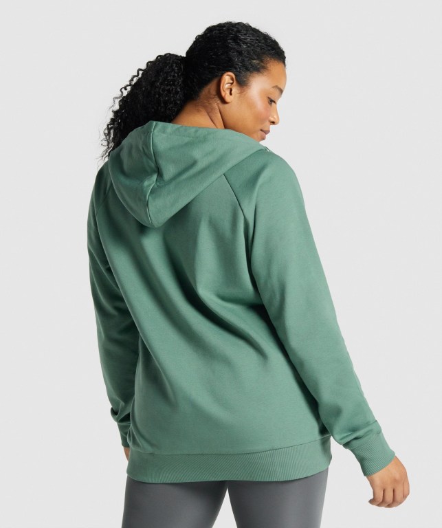 Gymshark Training Zip Up Women's Hoodies Green | UAE-62ZKOQ