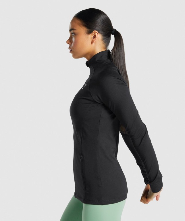 Gymshark Training Zip Up Women's Jackets Black | UAE-05DYKX