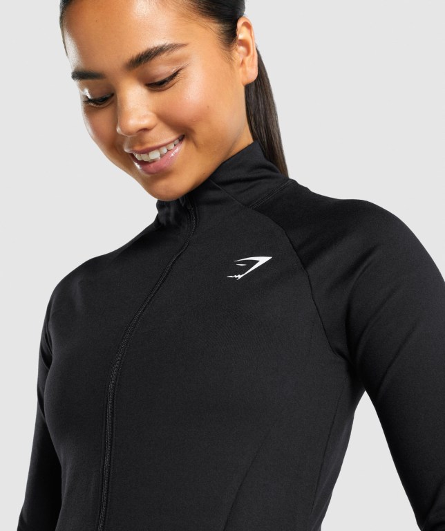 Gymshark Training Zip Up Women's Jackets Black | UAE-05DYKX