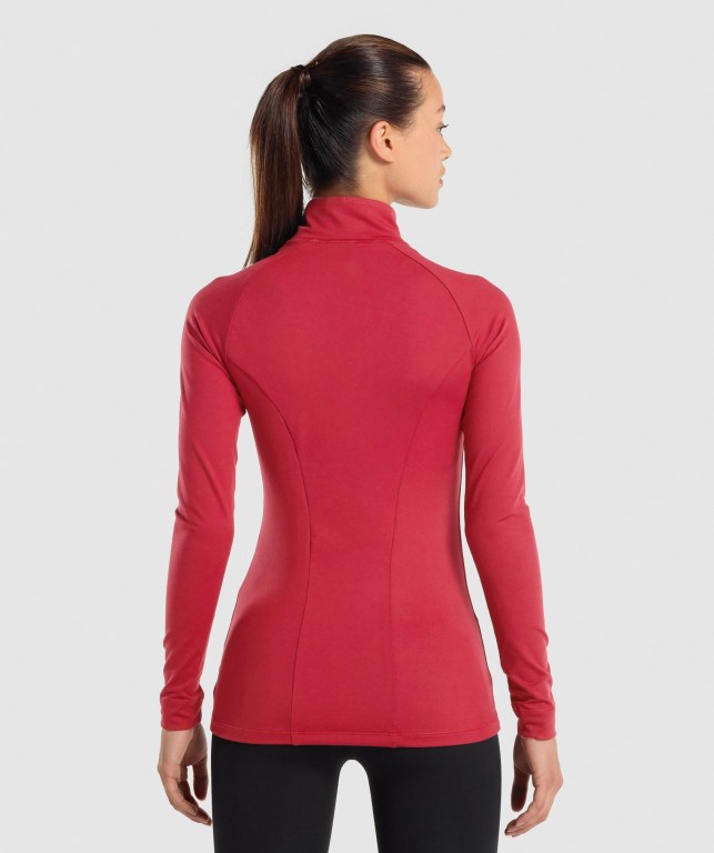 Gymshark Training Zip Up Women's Jackets Burgundy | UAE-38GWHX