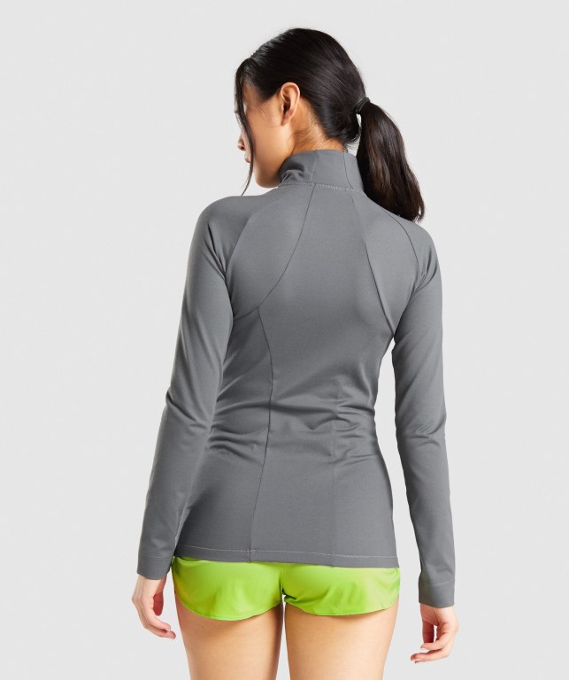 Gymshark Training Zip Up Women's Jackets Grey | UAE-47SFJQ