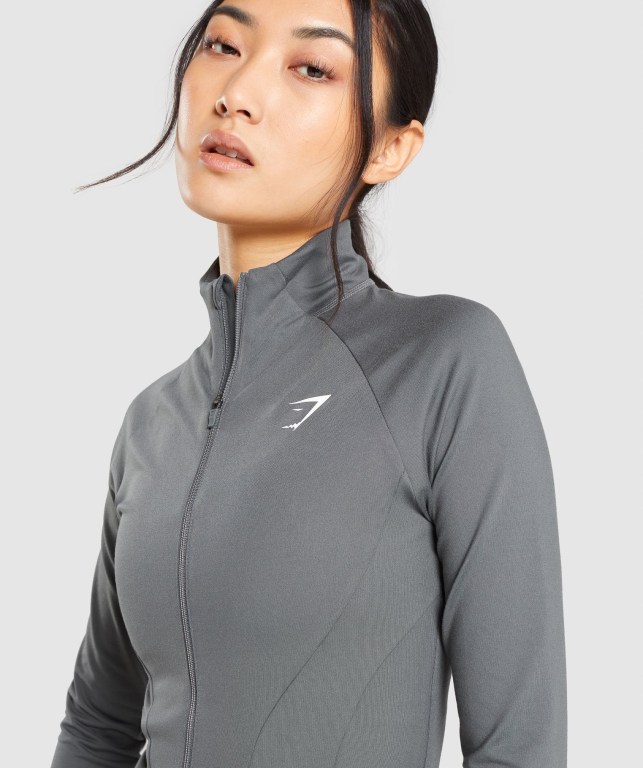 Gymshark Training Zip Up Women's Jackets Grey | UAE-47SFJQ