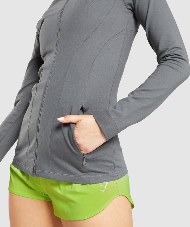 Gymshark Training Zip Up Women's Jackets Grey | UAE-47SFJQ