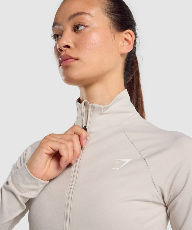 Gymshark Training Zip Up Women's Jackets Grey | UAE-47ZFNG