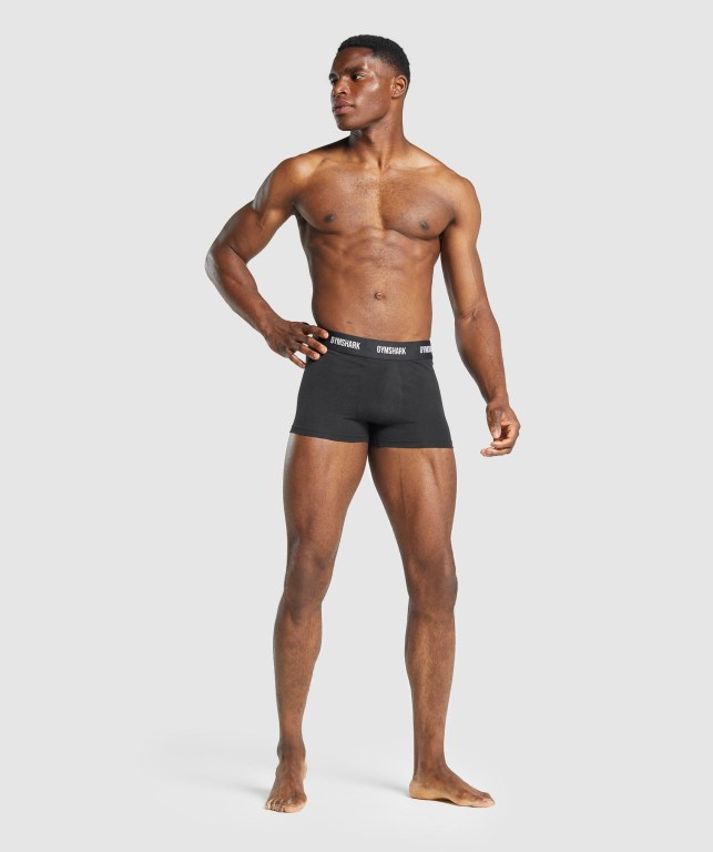 Gymshark Trunk 2pk Men's Underwear Black | UAE-52LMIT