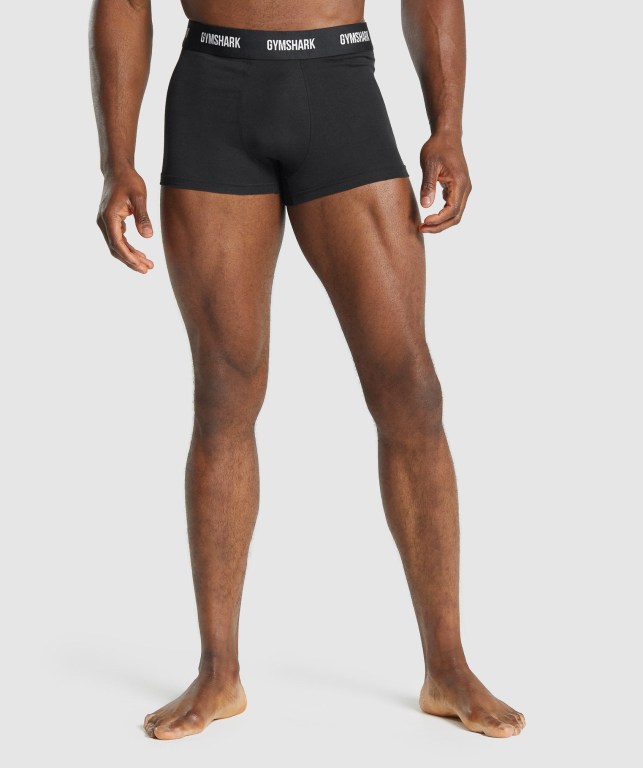 Gymshark Trunk 2pk Men\'s Underwear Black | UAE-52LMIT