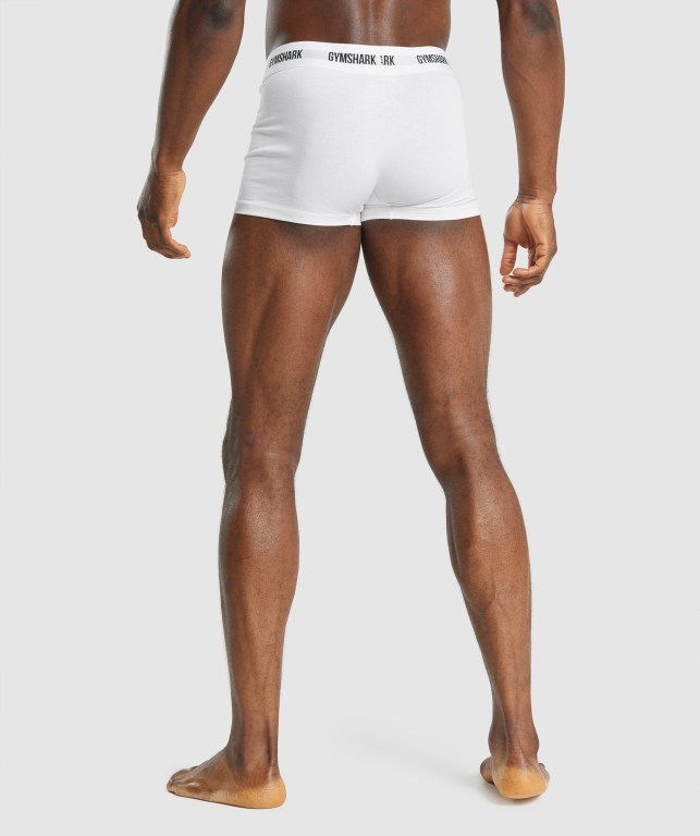 Gymshark Trunk 2pk Men's Underwear White | UAE-69WXNR