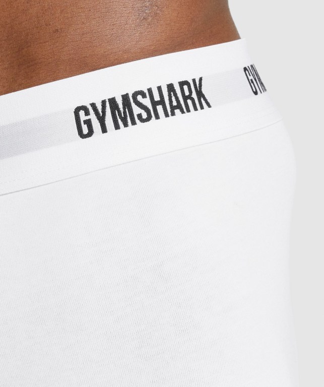 Gymshark Trunk 2pk Men's Underwear White | UAE-69WXNR