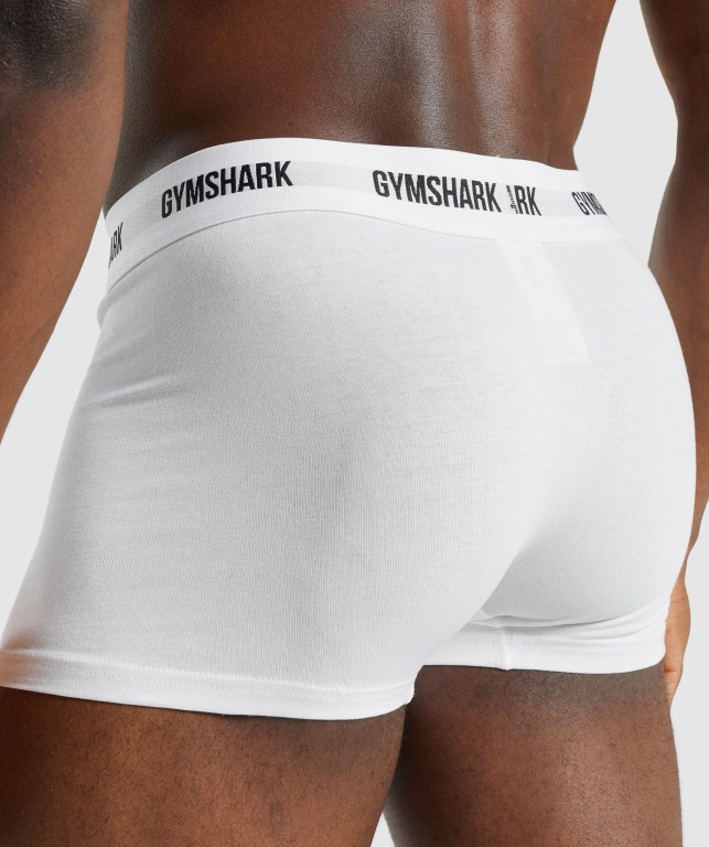 Gymshark Trunk 2pk Men's Underwear White | UAE-69WXNR