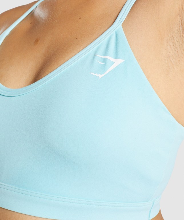 Gymshark V Neck Training Women's Sports Bra Turquoise | UAE-06KOGP