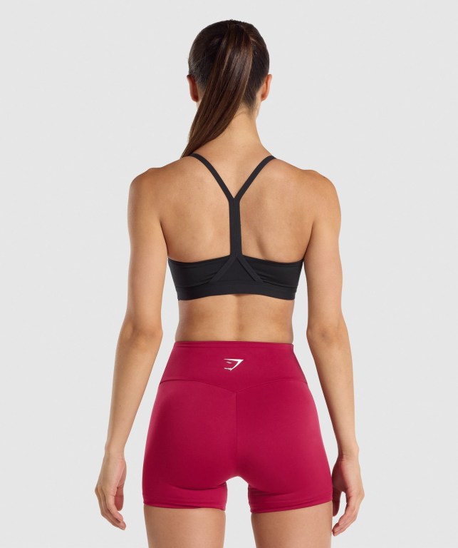 Gymshark V Neck Training Women's Sports Bra Black | UAE-85DIET