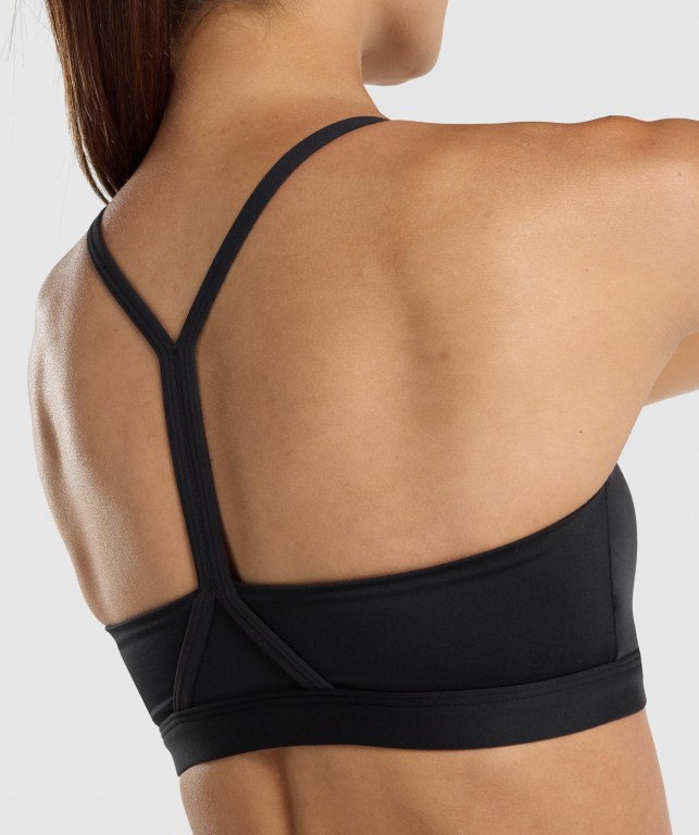 Gymshark V Neck Training Women's Sports Bra Black | UAE-85DIET