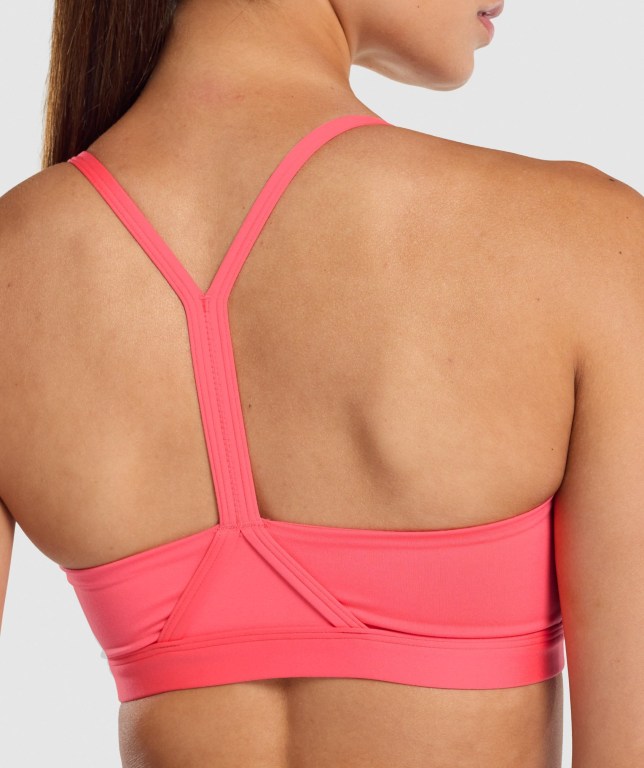 Gymshark V Neck Training Women's Sports Bra Pink | UAE-93NMGU