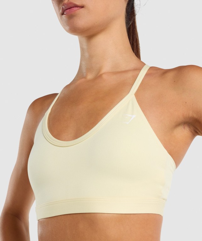 Gymshark V Neck Training Women's Sports Bra Light Yellow | UAE-96YKOI