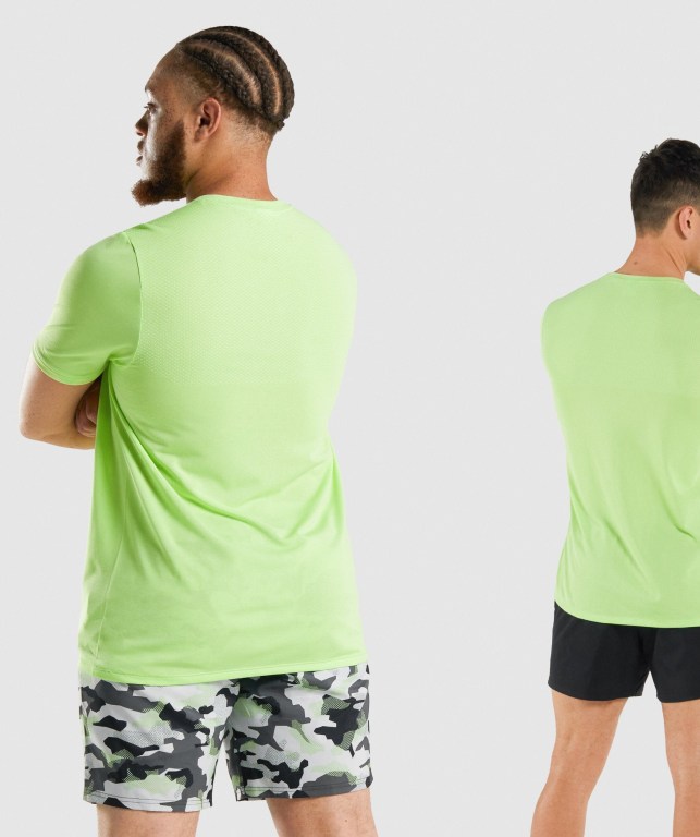 Gymshark Vital Men's T Shirts Green | UAE-85AFZP