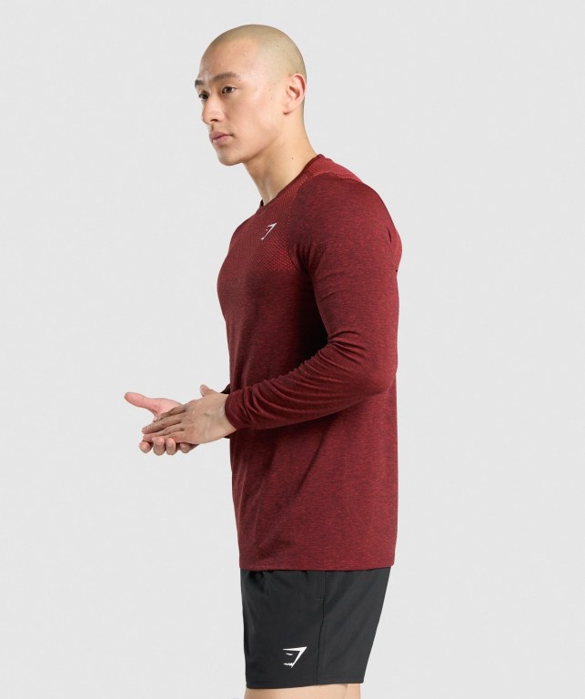 Gymshark Vital Men's T Shirts Red | UAE-56YJVX