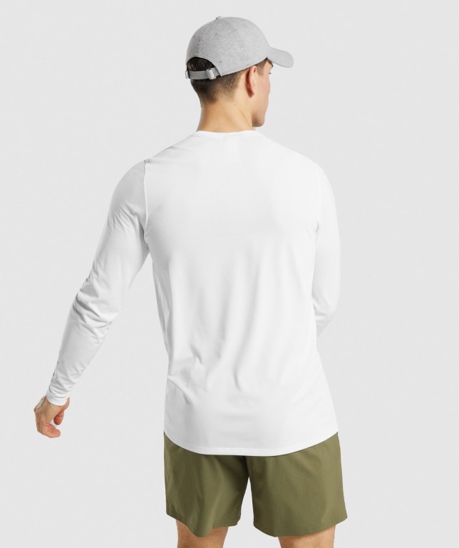 Gymshark Vital Men's T Shirts White | UAE-81USHX