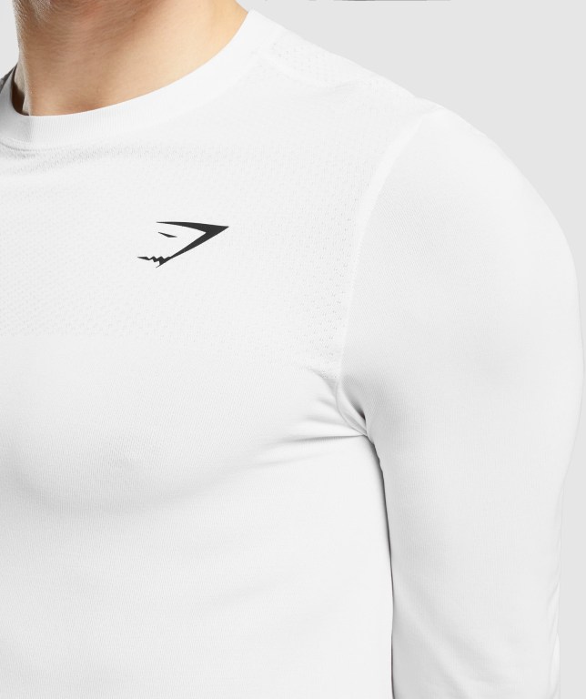 Gymshark Vital Men's T Shirts White | UAE-81USHX