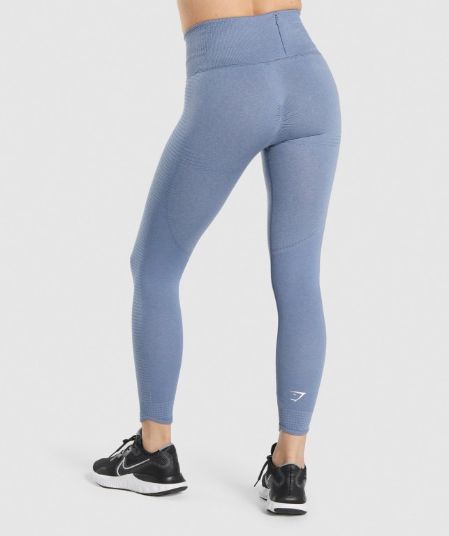 Gymshark Vital Rise Seamless High Waisted Women's Leggings Blue | UAE-62SEPU