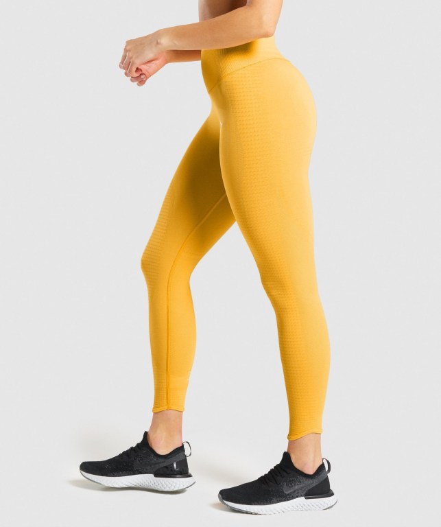 Gymshark Vital Rise Seamless High Waisted Women's Leggings Yellow | UAE-98DNBH