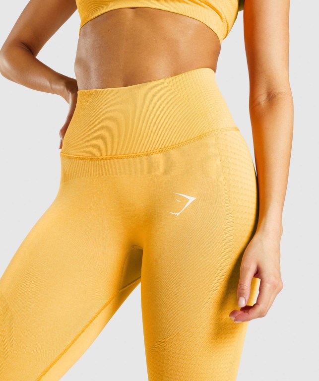 Gymshark Vital Rise Seamless High Waisted Women's Leggings Yellow | UAE-98DNBH