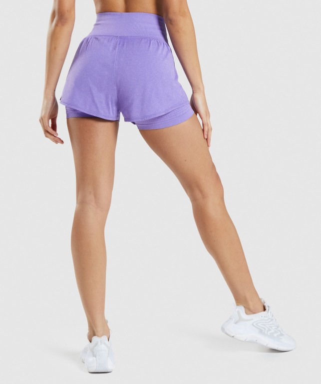 Gymshark Vital Seamless 2.0 2-in-1 Women's Shorts Light Purple | UAE-56BVEZ