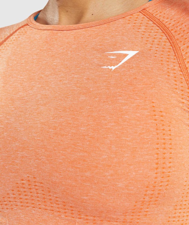 Gymshark Vital Seamless 2.0 Crop Top Women's Sweatshirts Apricot Orange | UAE-15ZOTP