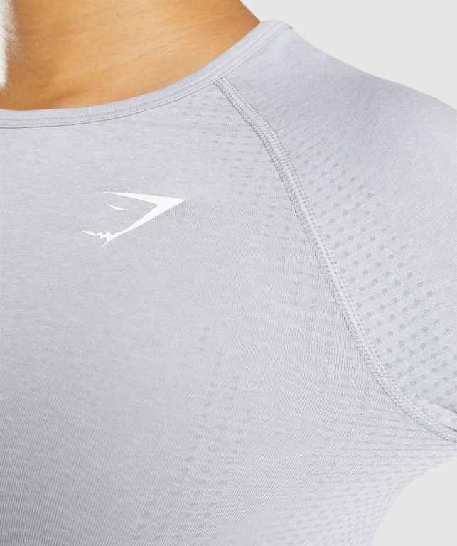 Gymshark Vital Seamless 2.0 Crop Top Women's Sweatshirts Light Grey | UAE-31VSRW